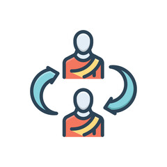 Color illustration icon for sharing 