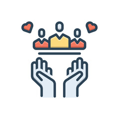 Color illustration icon for sociability