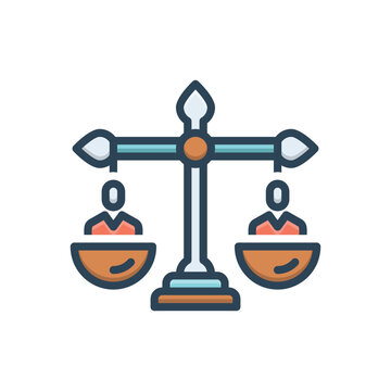 Color illustration icon for equality 