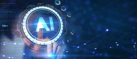 AI Learning and Artificial Intelligence Concept. Business, modern technology, internet and...
