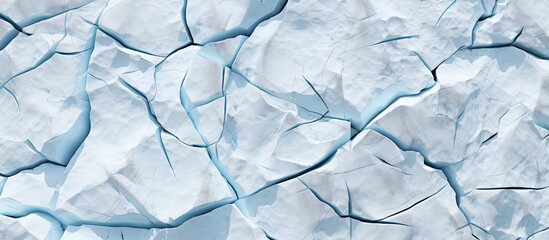 Melting glacier's cracked pattern in summer.