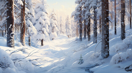 Fototapeta na wymiar winter snow in frost forest