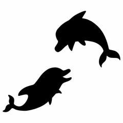 silhouette of a dolphin