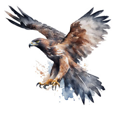 watercolour hawk - obrazy, fototapety, plakaty