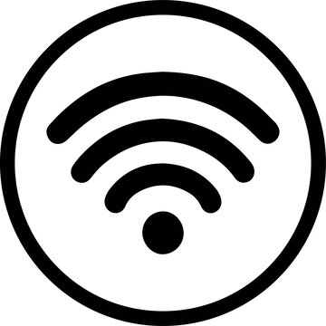 Wireless Symbol Wifi Icon for Airbnb Welcome Book - Black and White Illustration Transparent PNG