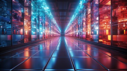 未来的なサーバルームのグラフィック背景テクスチャ