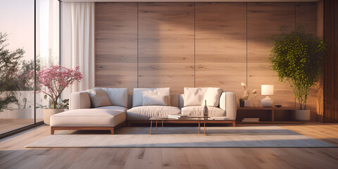 Obraz na płótnie Canvas white cozy soft sofa Interior design of living room warm minimalism , 