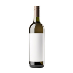 red wine bottle with a blank white space for the label isolated on a transparent background