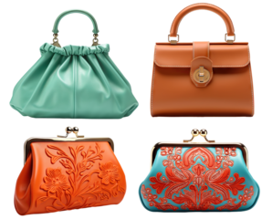 Set of stylish purses, cut out