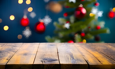 christmas decoration on wooden background