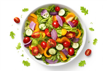 A white bowl filled with a variety of fresh vegetables. Perfect for healthy eating and cooking inspiration
