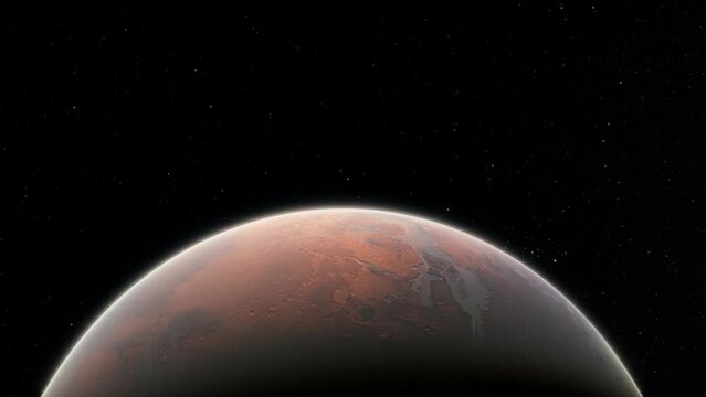 Planet Mars orbiting in outer space
