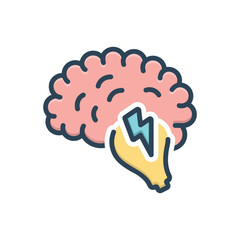 Color illustration icon for brainstorm 