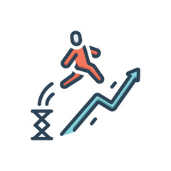 Color illustration icon for skill building 