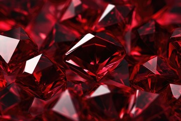 Red diamond background. 3d rendering, 3d illustration, Abstract background of red diamonds, AI...