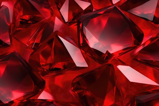 Red Diamonds Background. 3D illustration. 3D CG. High resolution, Abstract background of red diamonds, AI Generated
