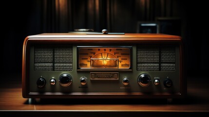 Classic Radio Receiver on Desk