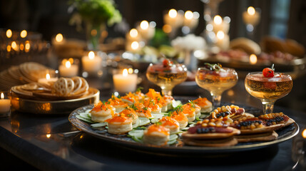 Fototapeta premium Exquisite Culinary Affair. Caviar and Truffles