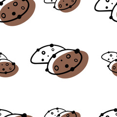 Seamless pattern .Doodle cookies. Christmas cookies. Sweets for children