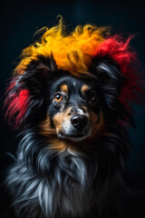 Naklejka premium Crazy Dog. AI Generated