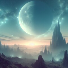 background fantasy alien night sky