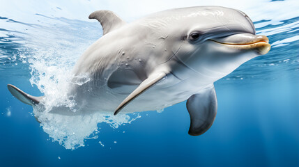 Fototapeta premium Jumping Dolphin in Crystal Clear Waters