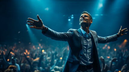 Motivational Speaker .  Speaker performing on stage