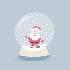 Four snow globes with  Santa Claus