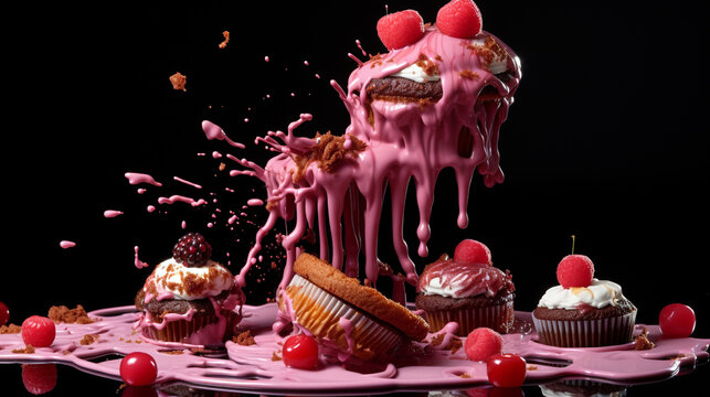 cake with candles HD 8K wallpaper Stock Photographic Image 