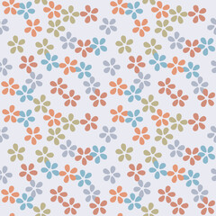 Japanese Pastel Cherry Blossom Fall Vector Seamless Pattern