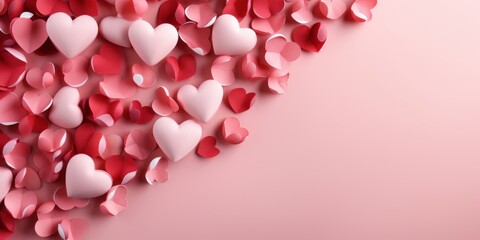 Abstract pink background full of Valentine's day hearts