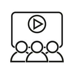 Audience monitor icon. Vector illustration. EPS 10.