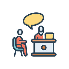 Color illustration icon for consultation 