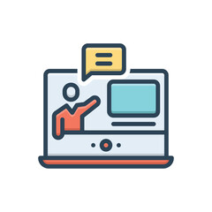 Color illustration icon for webinar chat 