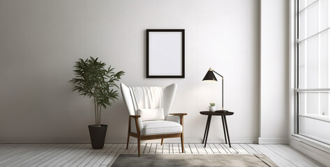 living room interior, modern living room, design. Generative Ai content