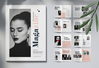 InDesign Magazine Template With 20 Pages Minimal Design Layout