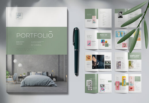 InDesign Personal Portfolio Brochure Catalogue With 20 Pages Design Accents