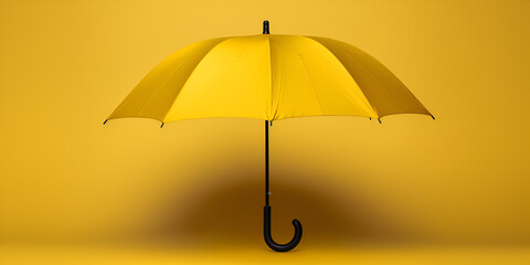 yellow umbrella isolated on yellow background