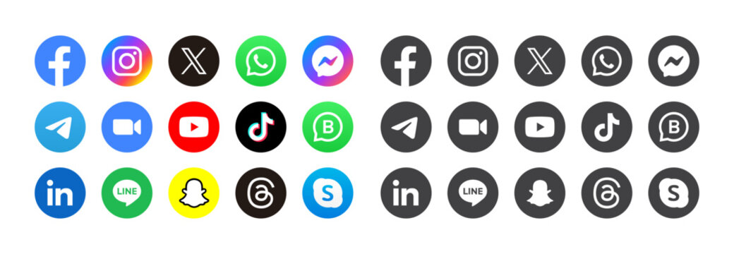 Social media logos illustration