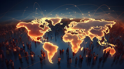 Global business concept. Network of business. Diversity. generative ai.