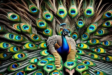 Foto auf Acrylglas peacock with feathers © Muhammad