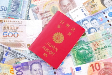 日本のパスポート（一般旅券10年用赤色）を用意して旅行の計画を立てる