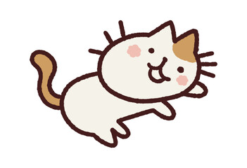 かわいい猫のジャンプしているイラスト