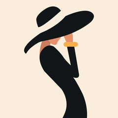 woman in simple style vector illustration