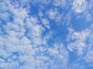 The soft blue sky is beautiful and luxurious. View of blue clouds.