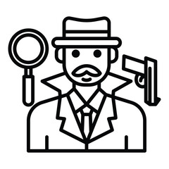 Detective icon vector on trendy vector