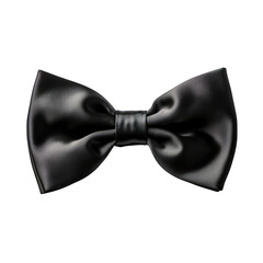 Black Bow Tie Isolated on Transparent or White Background, PNG