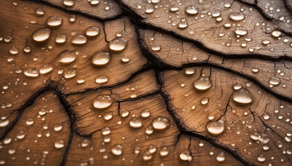 Naturally oak tree with water droplets - obrazy, fototapety, plakaty