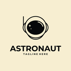 simple astronaut helmet space logo vector icon template design illustration