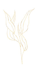 Luxury Watercolor Gold Glitter Leaves